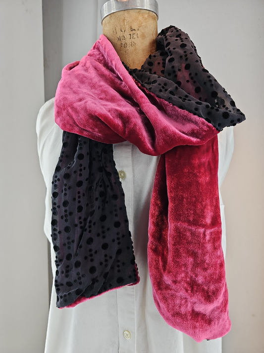 Midnight Rose Burnout (Fuchsia Velvet Back)