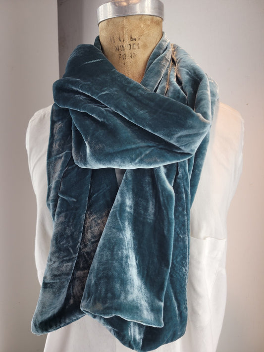 Solid Velvet Dusty Teal
