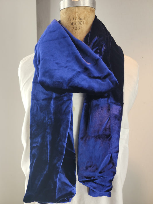 Solid Blueberry Silk Velvet Scarf