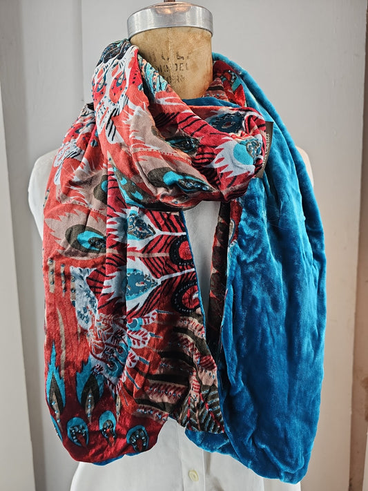 Turquoise Feather Scarf