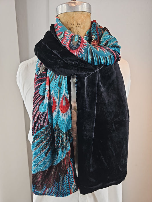 Midnight Peacock Scarf