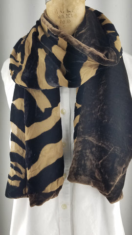 Silk velvet zebra brown design with dark brown back