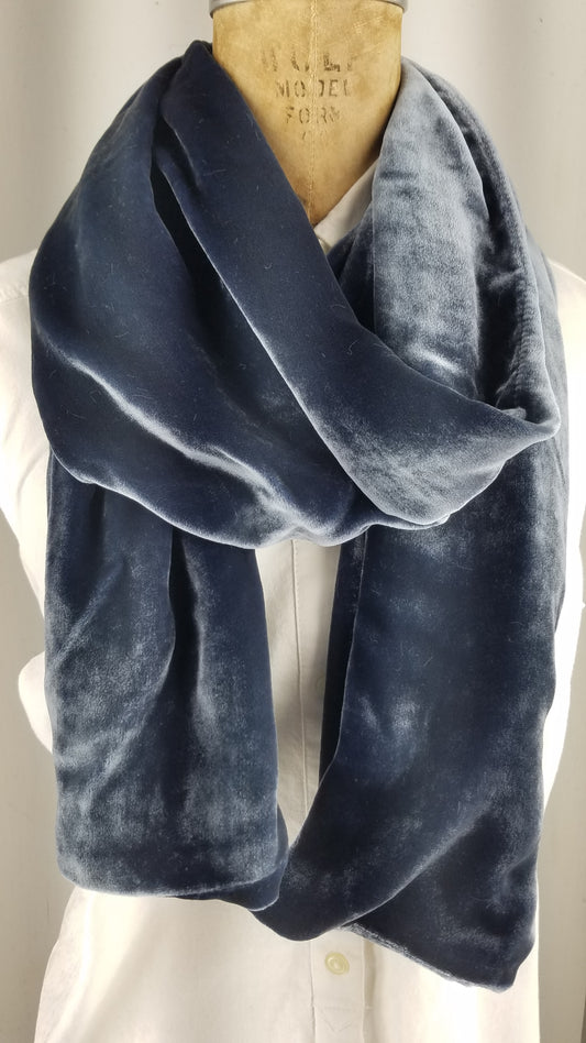 Solid Steel Blue Solid Velvet scarves