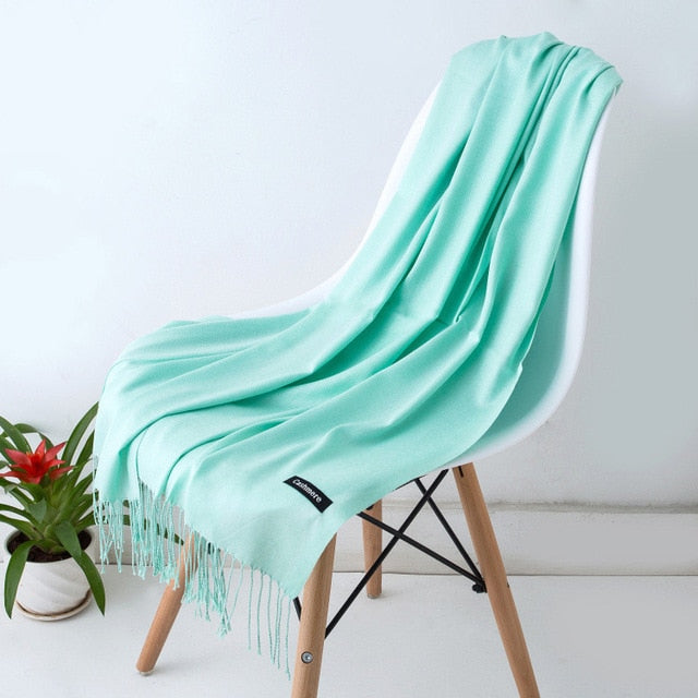 Women Scarf Women Autumn Winter Shawl Scarf Cashmere Scarves Solid Lady Wraps Stoles Soft Female Hijab Scarf Pashmina