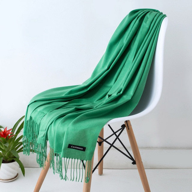Women Scarf Women Autumn Winter Shawl Scarf Cashmere Scarves Solid Lady Wraps Stoles Soft Female Hijab Scarf Pashmina