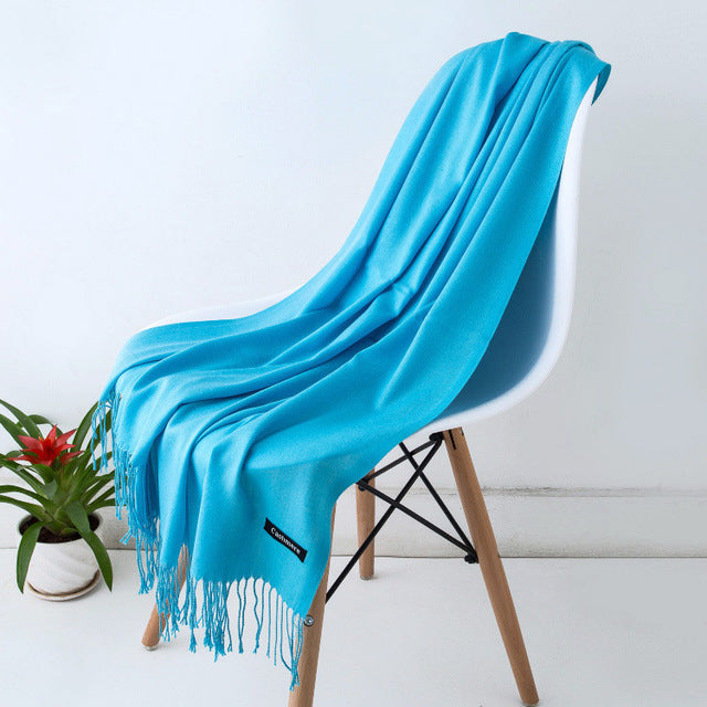 Women Scarf Women Autumn Winter Shawl Scarf Cashmere Scarves Solid Lady Wraps Stoles Soft Female Hijab Scarf Pashmina