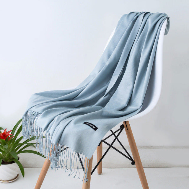 Women Scarf Women Autumn Winter Shawl Scarf Cashmere Scarves Solid Lady Wraps Stoles Soft Female Hijab Scarf Pashmina