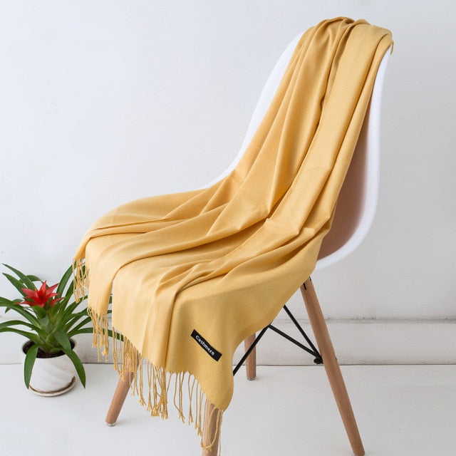 Women Scarf Women Autumn Winter Shawl Scarf Cashmere Scarves Solid Lady Wraps Stoles Soft Female Hijab Scarf Pashmina