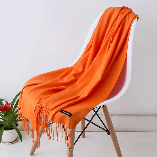 Women Scarf Women Autumn Winter Shawl Scarf Cashmere Scarves Solid Lady Wraps Stoles Soft Female Hijab Scarf Pashmina