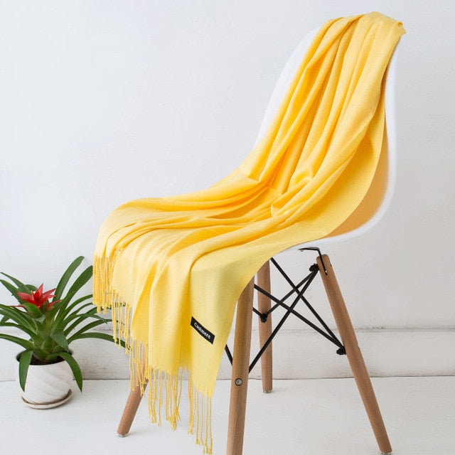 Women Scarf Women Autumn Winter Shawl Scarf Cashmere Scarves Solid Lady Wraps Stoles Soft Female Hijab Scarf Pashmina