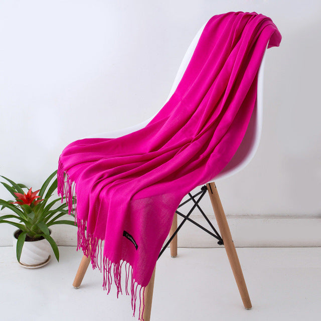 Women Scarf Women Autumn Winter Shawl Scarf Cashmere Scarves Solid Lady Wraps Stoles Soft Female Hijab Scarf Pashmina