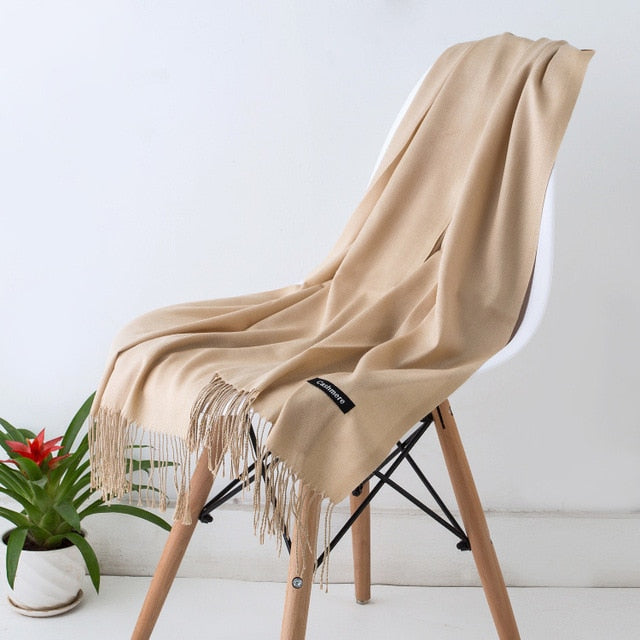 Women Scarf Women Autumn Winter Shawl Scarf Cashmere Scarves Solid Lady Wraps Stoles Soft Female Hijab Scarf Pashmina
