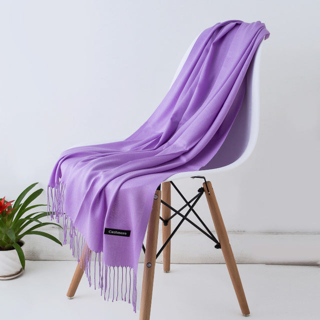 Women Scarf Women Autumn Winter Shawl Scarf Cashmere Scarves Solid Lady Wraps Stoles Soft Female Hijab Scarf Pashmina