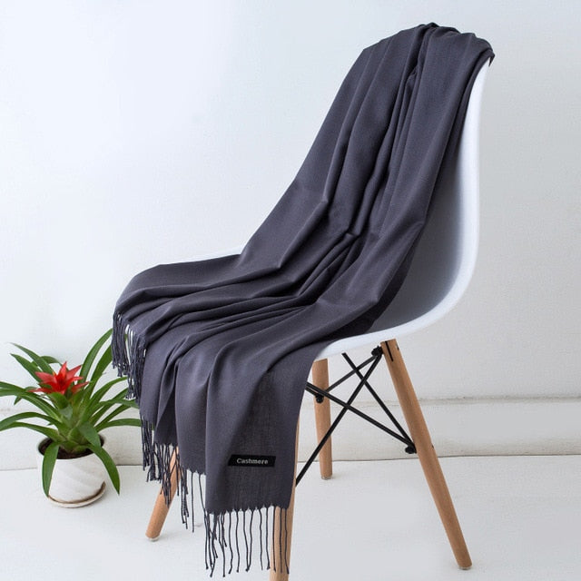 Women Scarf Women Autumn Winter Shawl Scarf Cashmere Scarves Solid Lady Wraps Stoles Soft Female Hijab Scarf Pashmina