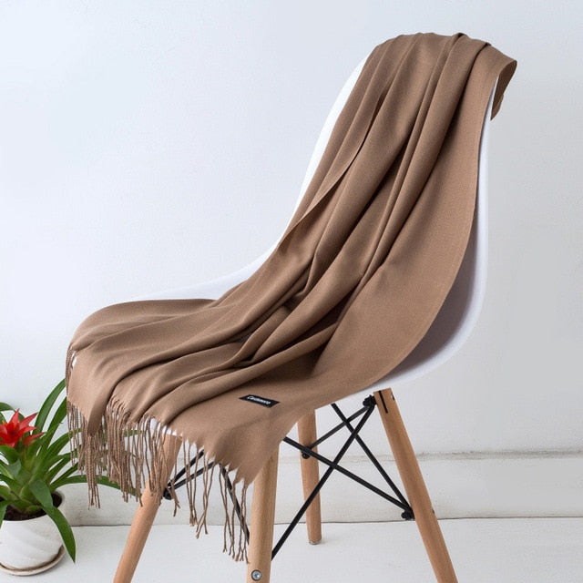 Women Scarf Women Autumn Winter Shawl Scarf Cashmere Scarves Solid Lady Wraps Stoles Soft Female Hijab Scarf Pashmina