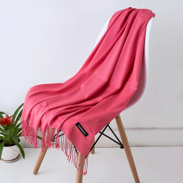 Women Scarf Women Autumn Winter Shawl Scarf Cashmere Scarves Solid Lady Wraps Stoles Soft Female Hijab Scarf Pashmina