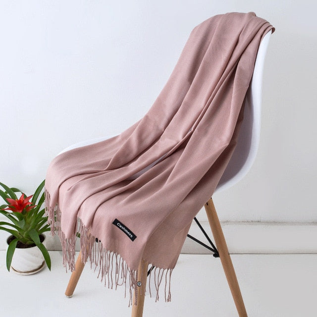 Women Scarf Women Autumn Winter Shawl Scarf Cashmere Scarves Solid Lady Wraps Stoles Soft Female Hijab Scarf Pashmina