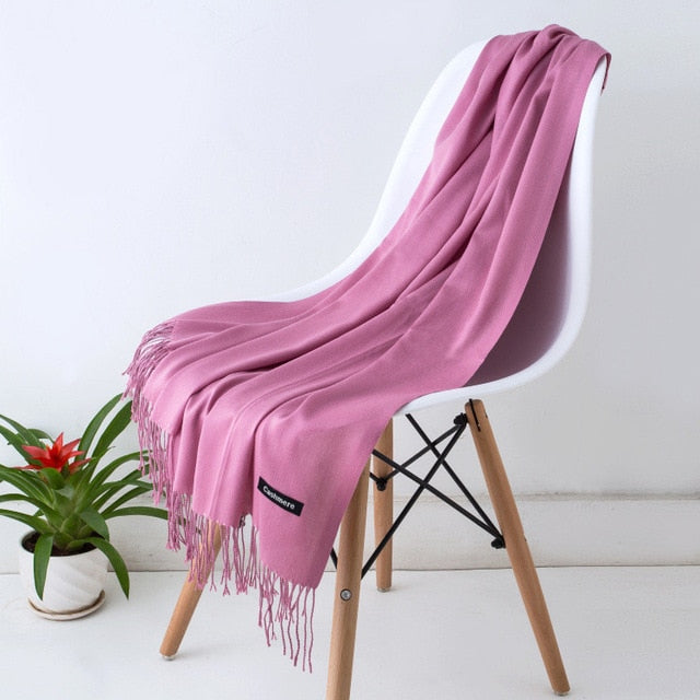 Women Scarf Women Autumn Winter Shawl Scarf Cashmere Scarves Solid Lady Wraps Stoles Soft Female Hijab Scarf Pashmina