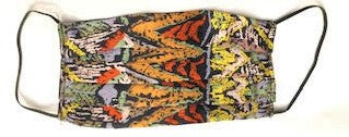 MULTI-COLOR MULTI DESIGN SILK MASK WITH BLACK BACK