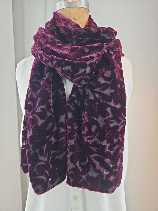 Merlot Bloom (Crushed Velvet Floral Burnout)