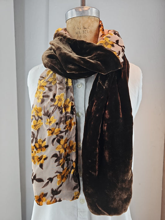 Autumn Bloom (Golden Flora on Chocolate Velvet)