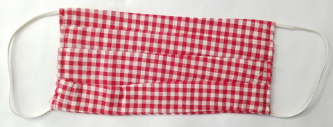 Cotton, Red and white checkered mask