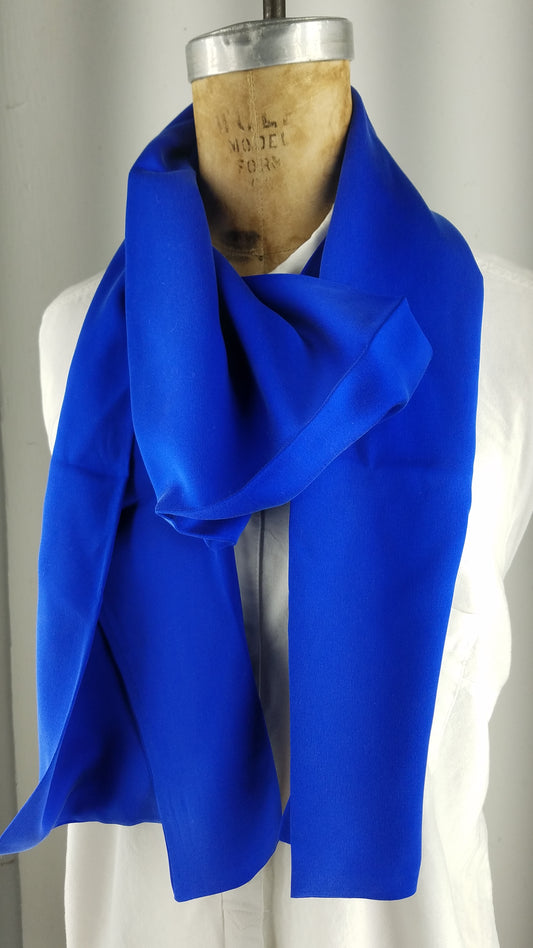 Solid Blue Silk Scarf