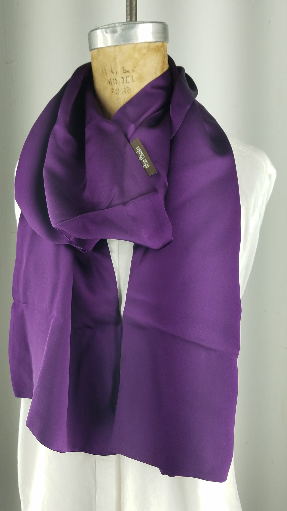 Solid Dark Purple Silk Scarf Scarf