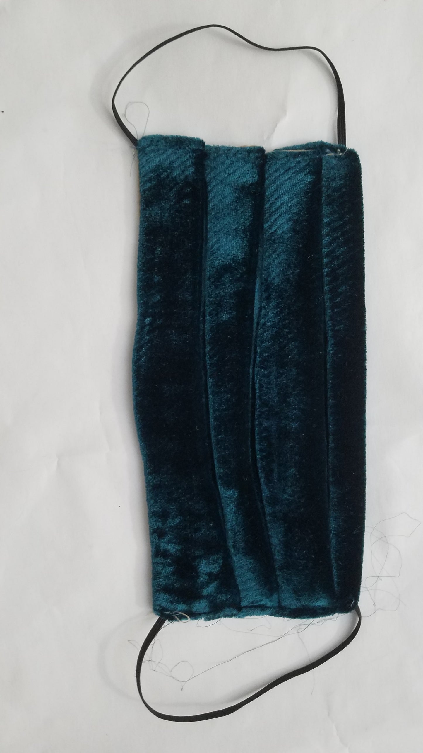 Solid Teal Silk Velvet Mask