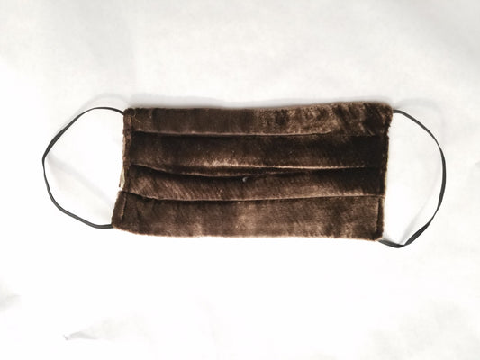 Solid Dark Brown Silk Velvet Face Mask