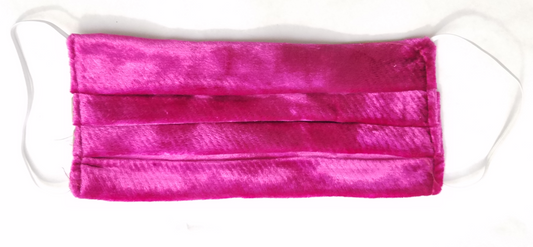 Solid Fuchsia Silk Velvet Mask