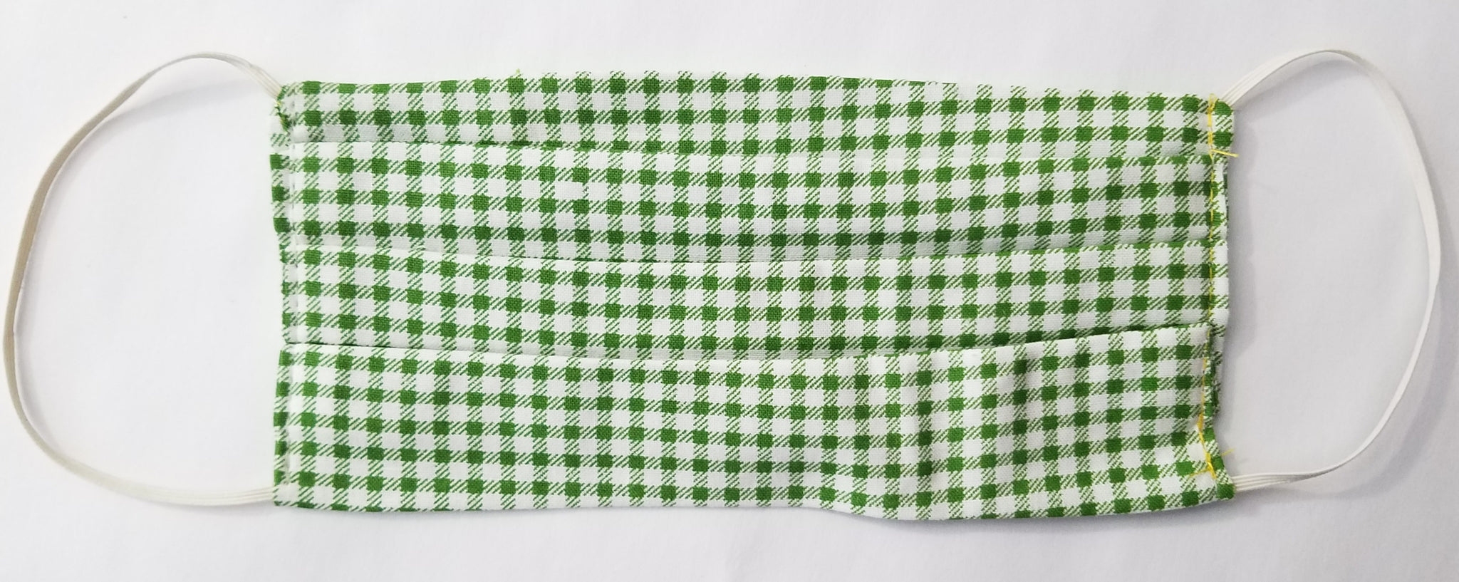 Cotton, Green and white checkered Mask