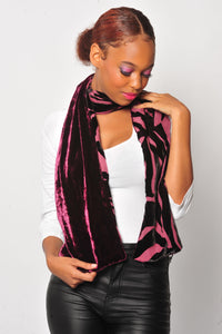 Silk velvet zebra design with Plum back