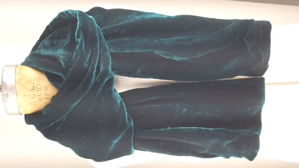 Solid Teal Silk Velvet Scarf