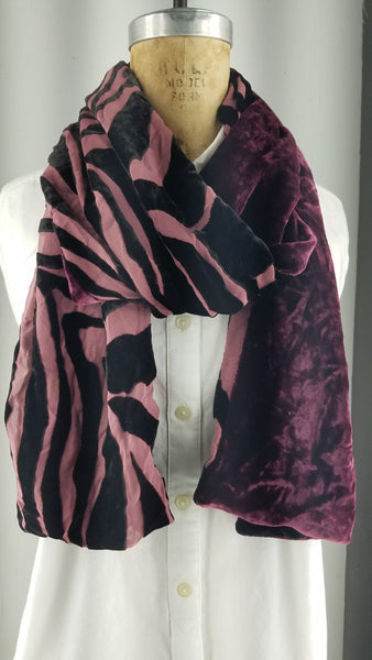 Silk velvet zebra design with Plum back