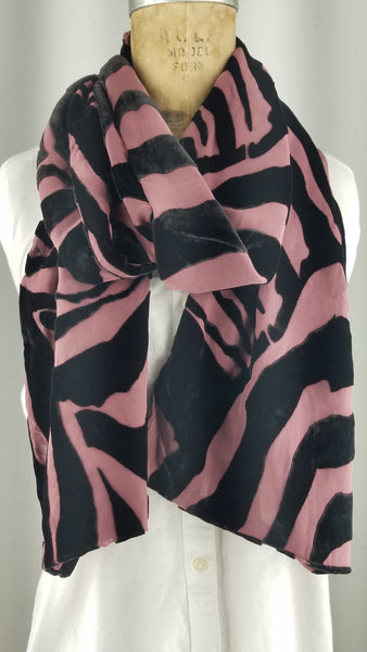 Silk velvet zebra design with Black back