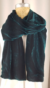 Solid Teal Silk Velvet Scarf