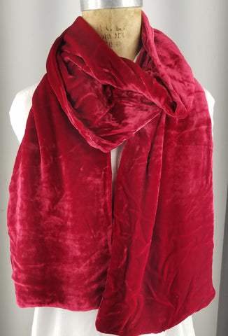 Solid Passion Red Silk Velvet