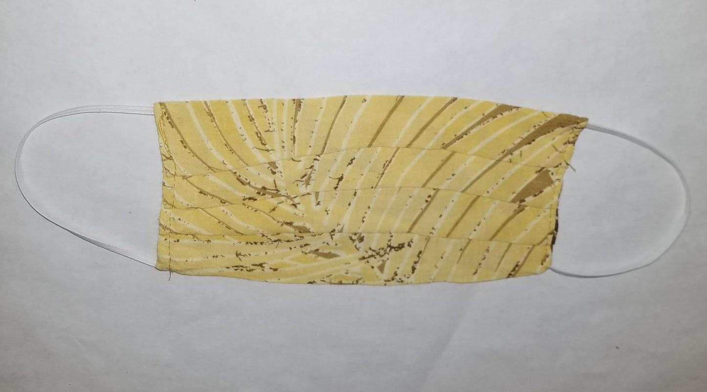 Yellow and Tan Leaf Print