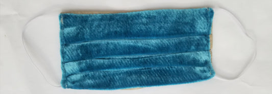 Solid Teal Blue Silk Velvet Mask