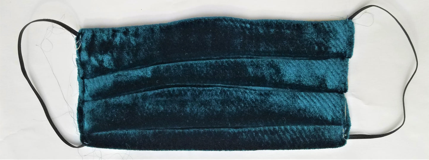 Solid Teal Silk Velvet Mask